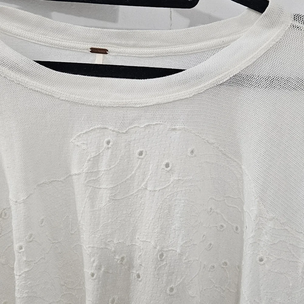 Free People Cotton Eyelet Sweater